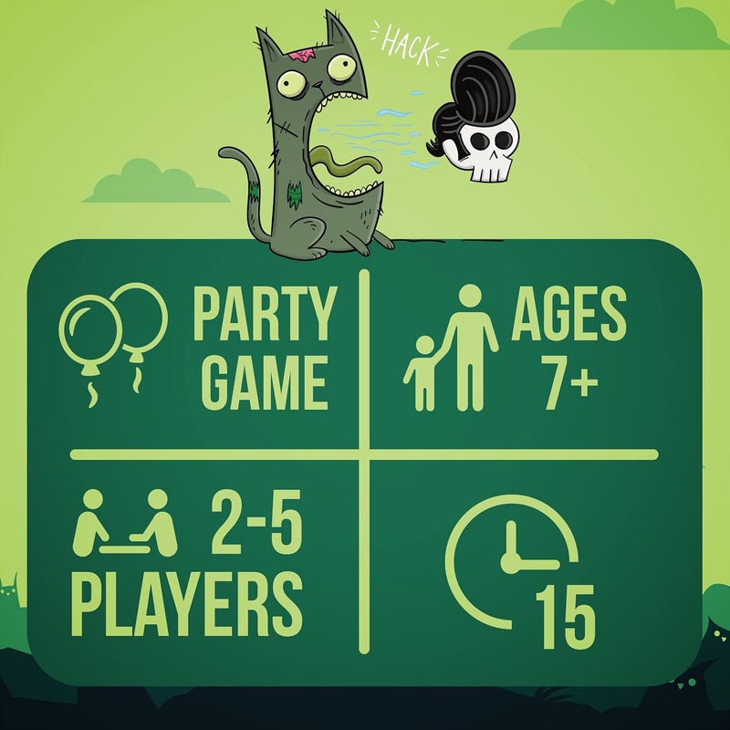 Exploding Kittens Zombie Kittens 2-5 Players - Ages 7+ - 15 Minutes to Play - High Stakes Zombie Card Game - Party Game, Family Game Night, Kid and Adult Card Game - Image 2